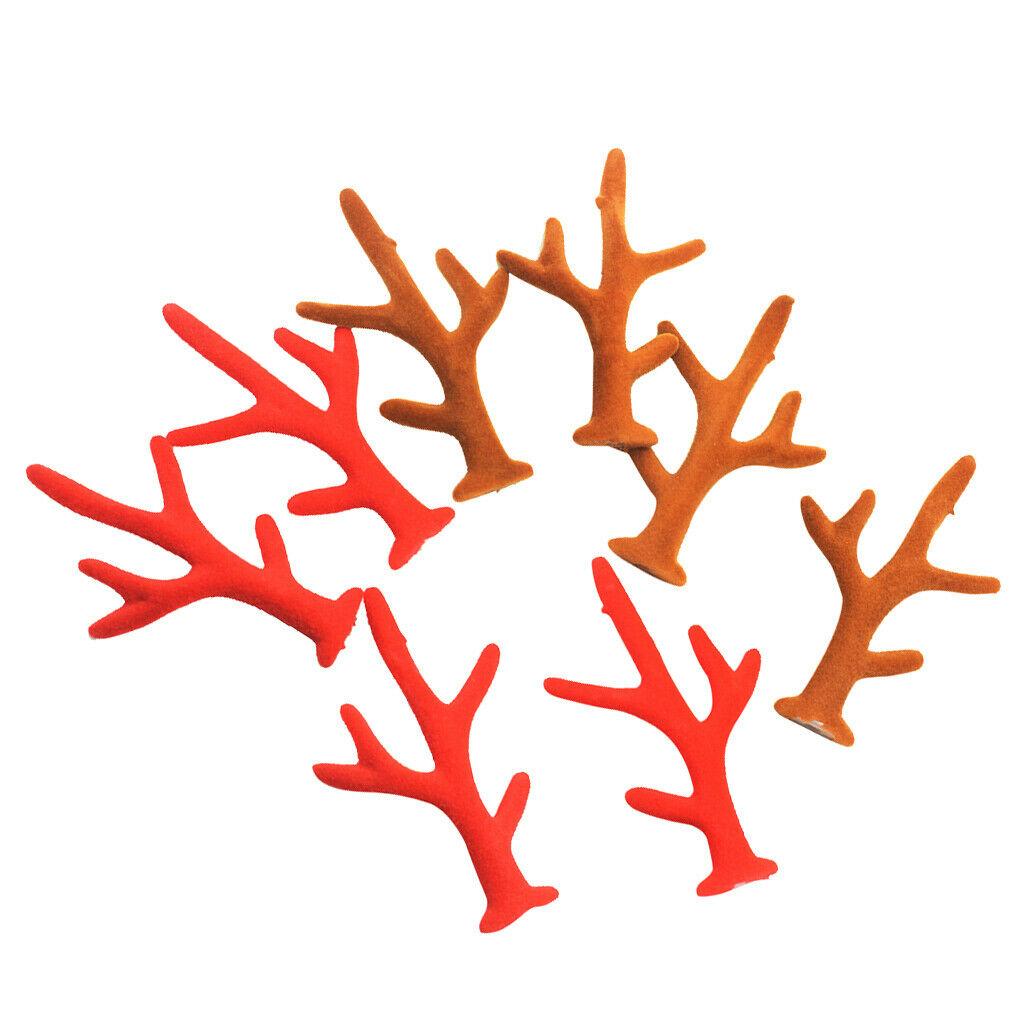 8Pcs Christmas Antler Horn, Plastic Reindeer Antler for Christmas Party Photo