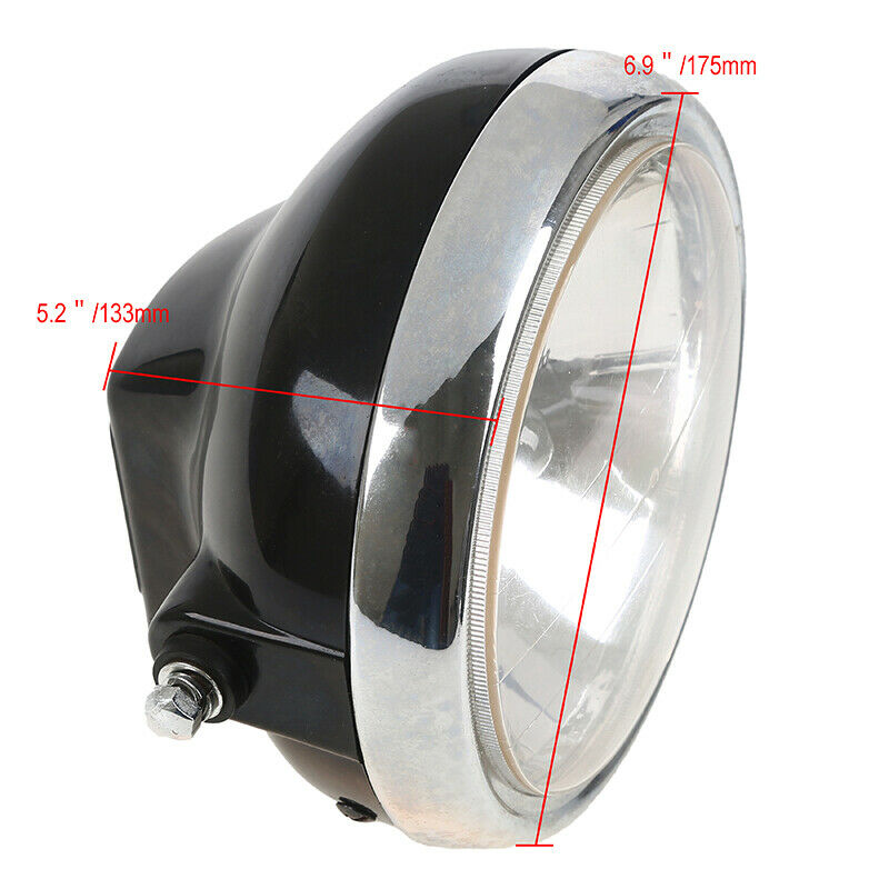 7" Motorcycle Headlight Head Lamp Amber Special for Suzuki EN 125  Black