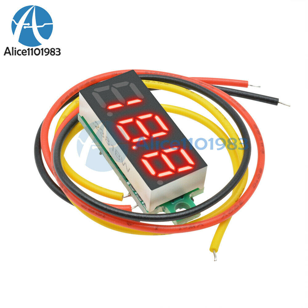 0.28" Red LED DC 0-100V 3 Wires Digital Voltmeter Display Voltage Panel Meter