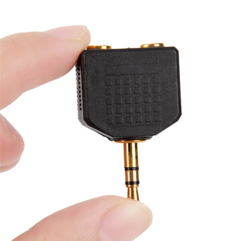 Stereo 3.5mm Audio Jack Male to Dual 3.5mm Earphone Y Splitter Adapter Plu.l8