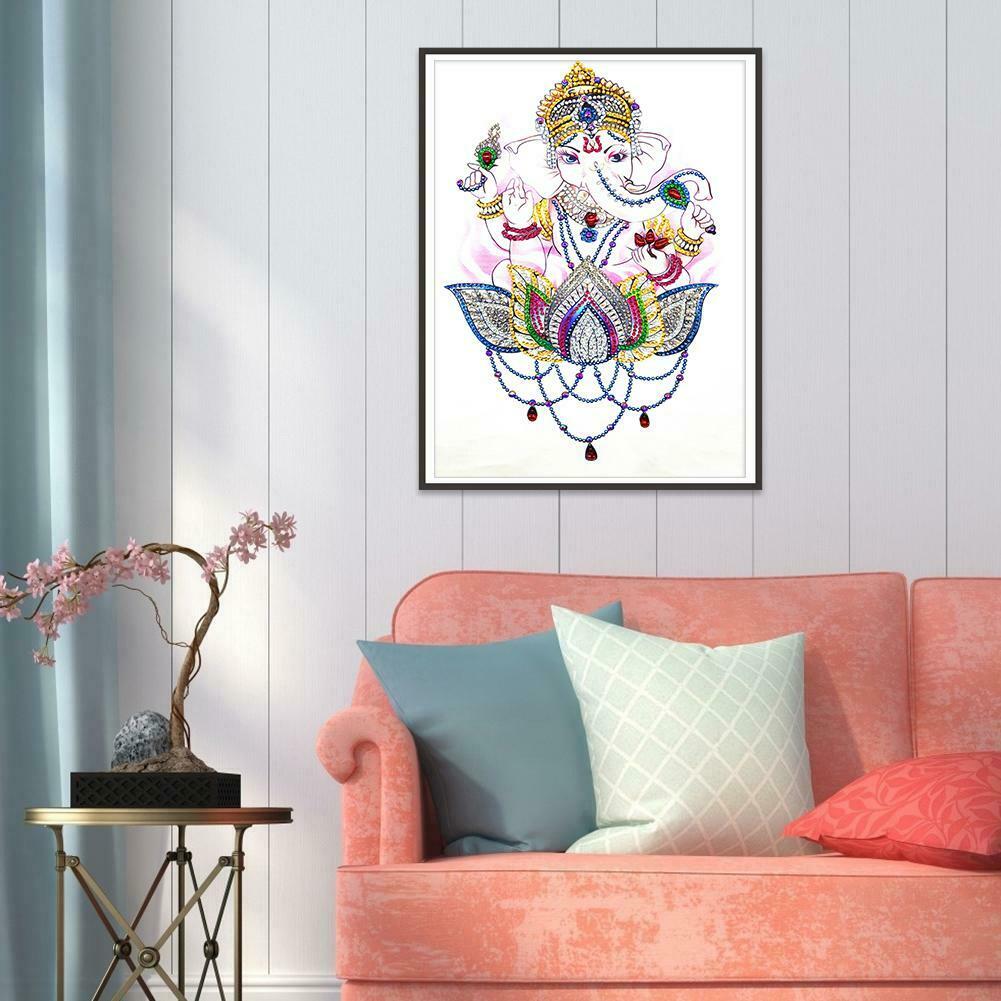 5D DIY Special Shaped Diamond Painting Elephant Trunk Buddha Embroidery Kit @
