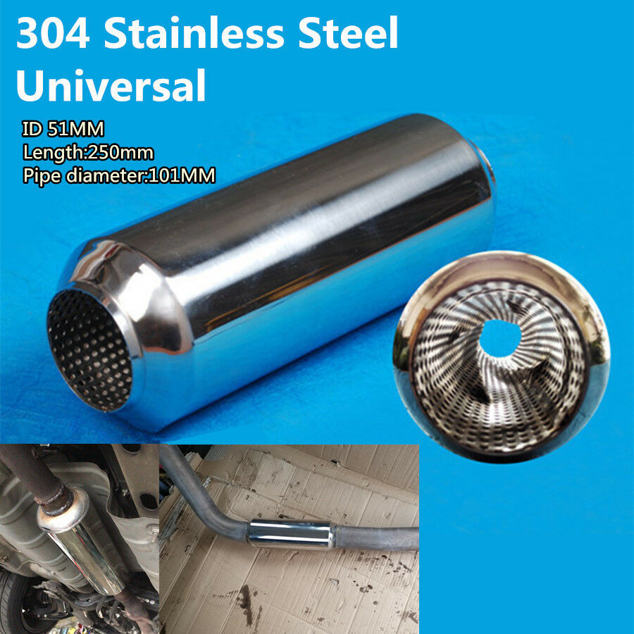 Universal Exhaust Dissipative Muffler 304 Stainless Steel 2" Inelt 2" Outlet