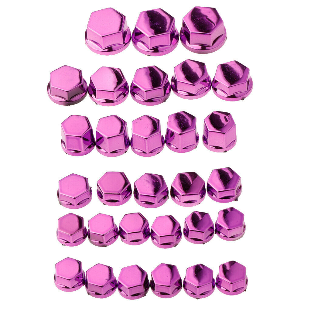 30 Pieces Motorcycle Screw Nut Bolt Cap Cover Decoration for Yamaha  Purple