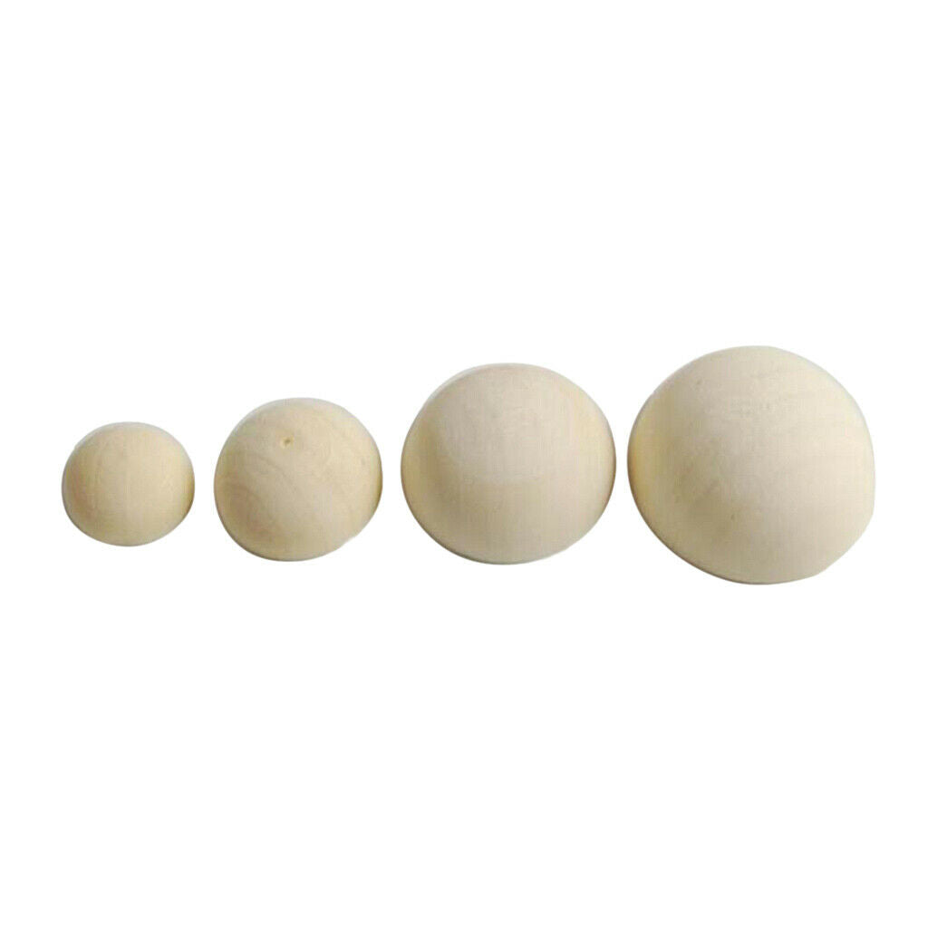 200pack Unfinished Half Blocks Natural Wooden Dome Ball Beads Loose 15mm / 20mm