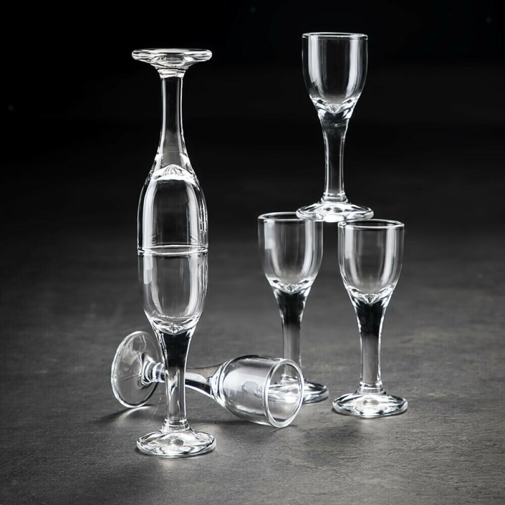 6PCS Long Lasting Premium Red & White Mug Glass Mug Mini Red Wine Glasses