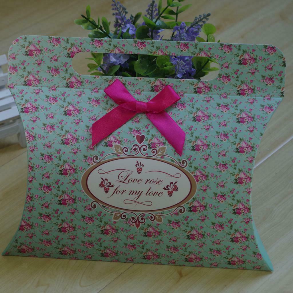 25 pcs Pillow Shape Butterfly Candy Boxes Wedding Favor Gift Boxes Blue