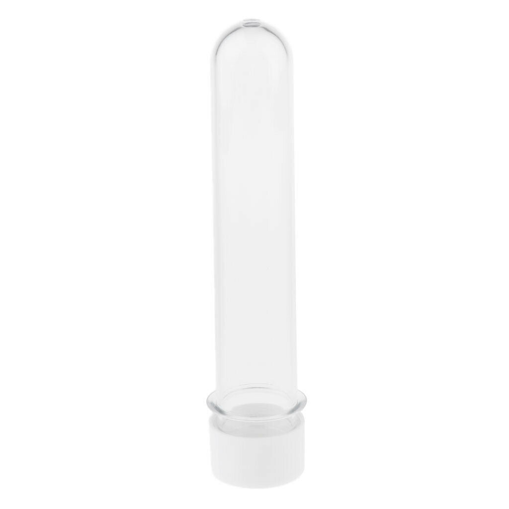 10pcs 40ml Clear PET Plastic Test Tubes with Screw Caps (25x140mm) White