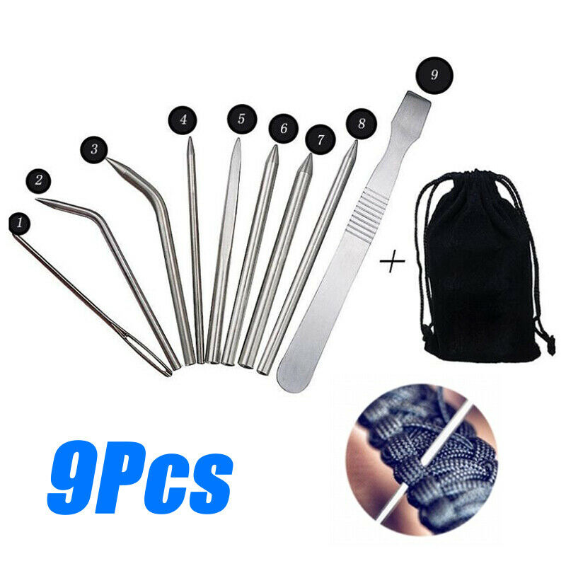 9Pcs Paracord Bracelet Fid Lacing Weaving Stitching Needle DIY Knitting TooY Fx