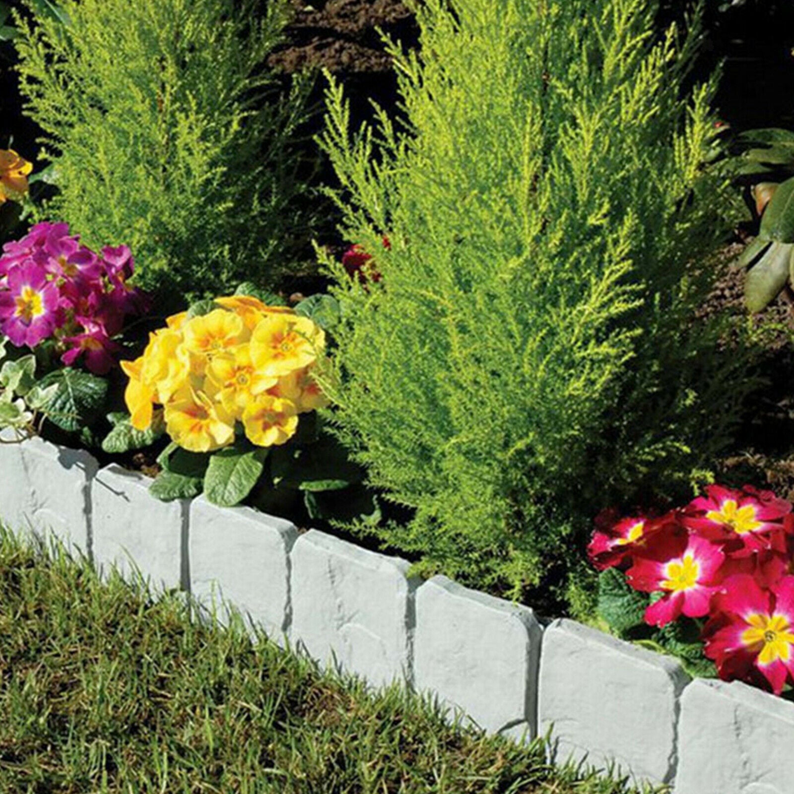 10pcs Flexible Garden Border Decorative Stone Trim 10 Pieces DIY Palisade