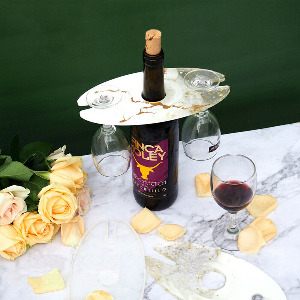 Wine Rack Holder Silicone Mold Glass Cup Tray DIY Epoxy Casting Mould Accessory