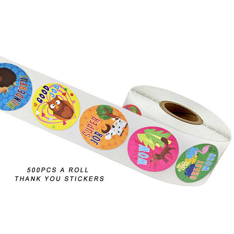 500pcs/roll cute cartoon animals stickers teacher encouragement reward st.l8