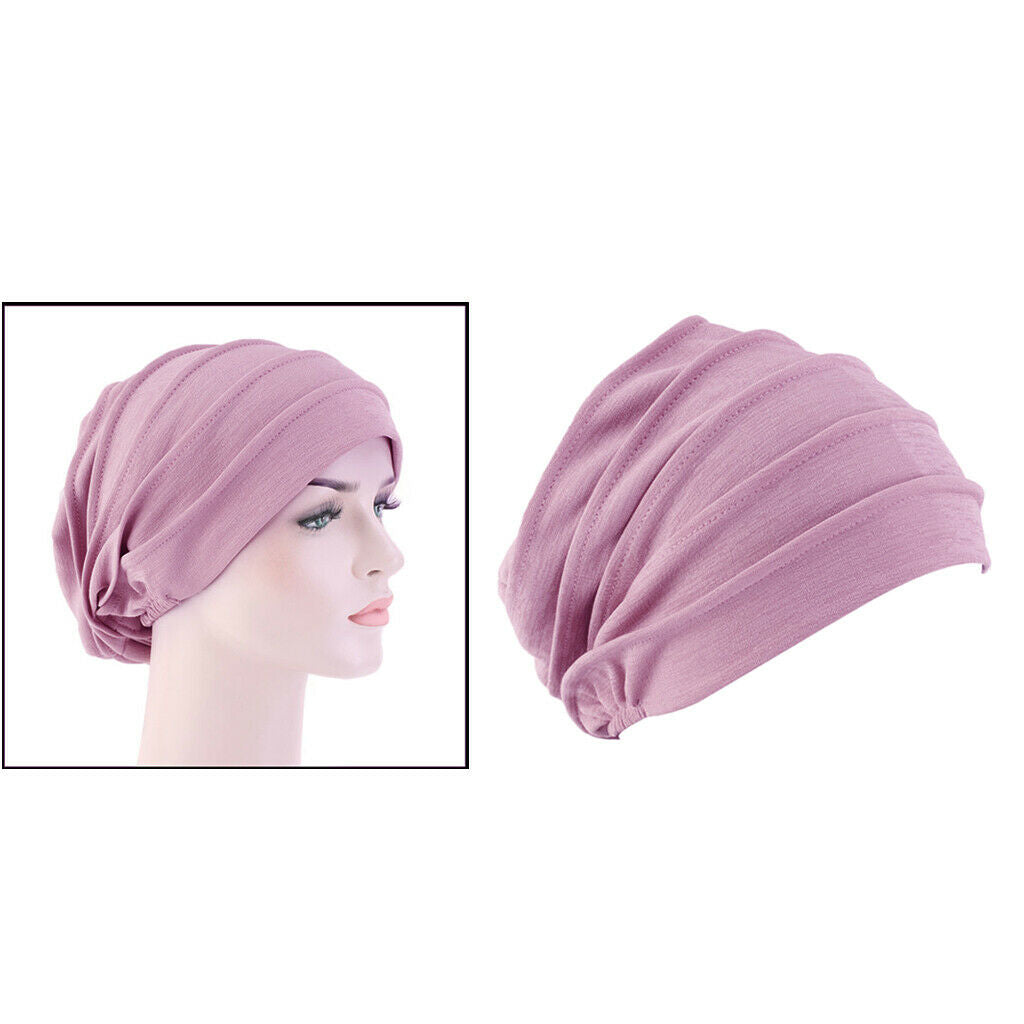 Night Sleep   Cotton Head Cover Hair Loss Soft Stretchy    Purple