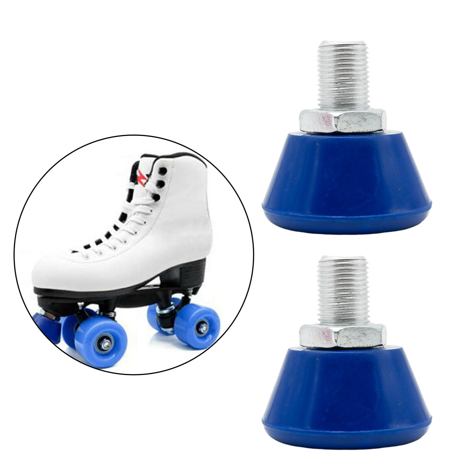 2 PU Skates Top Stopper Skate Brake Block Blocker Training Practice Blue