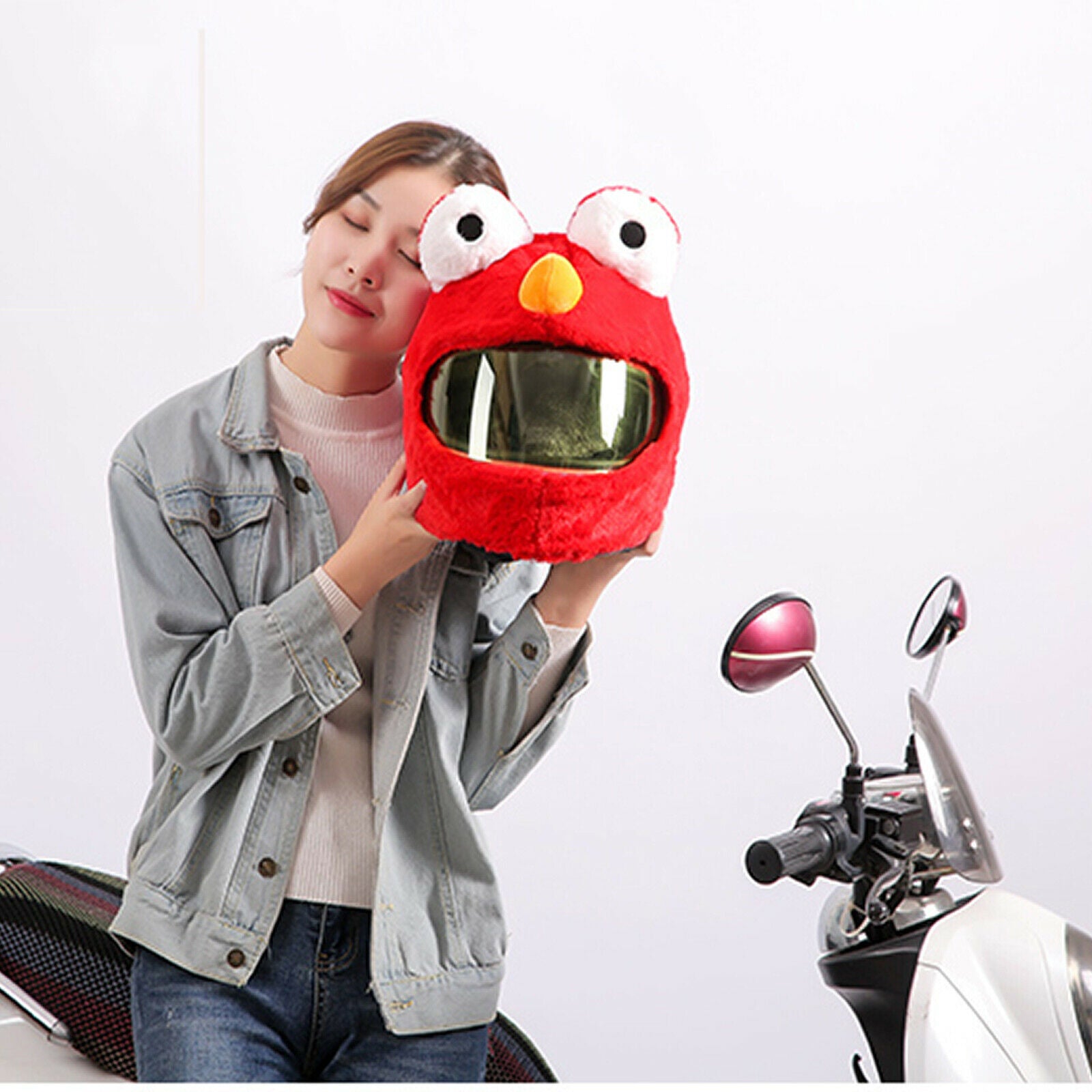 Motorcycle Helmet Cover Outdoor Fun Personalized Riding Coral Fleece Red
