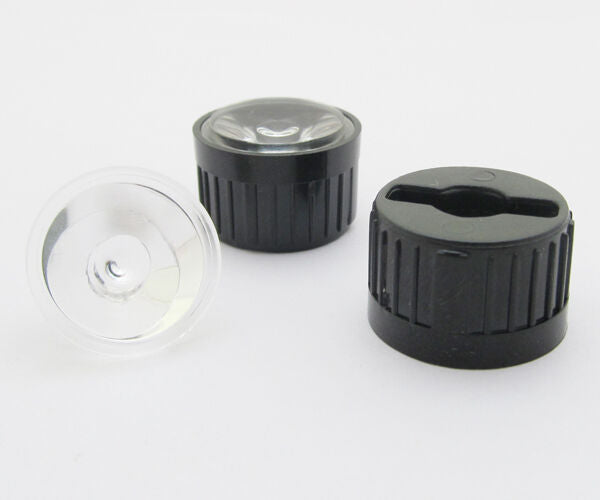 5 Pcs 15 Degree Lens for Luxeon 1W/3W LED w/ Black Base 21mm