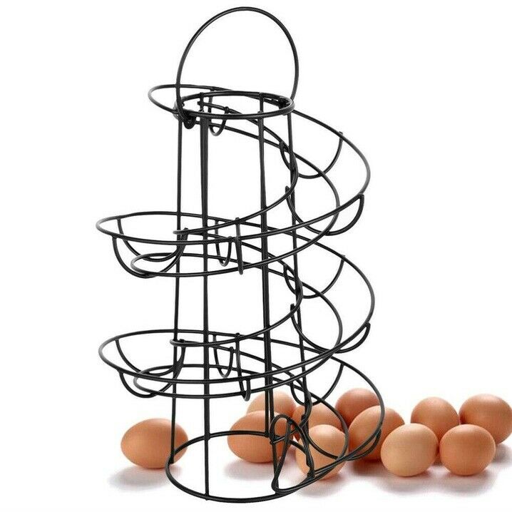 Iron Wire Spiral Egg Basket Egg Storage Rack Fruit Shelf Storage Rack Container