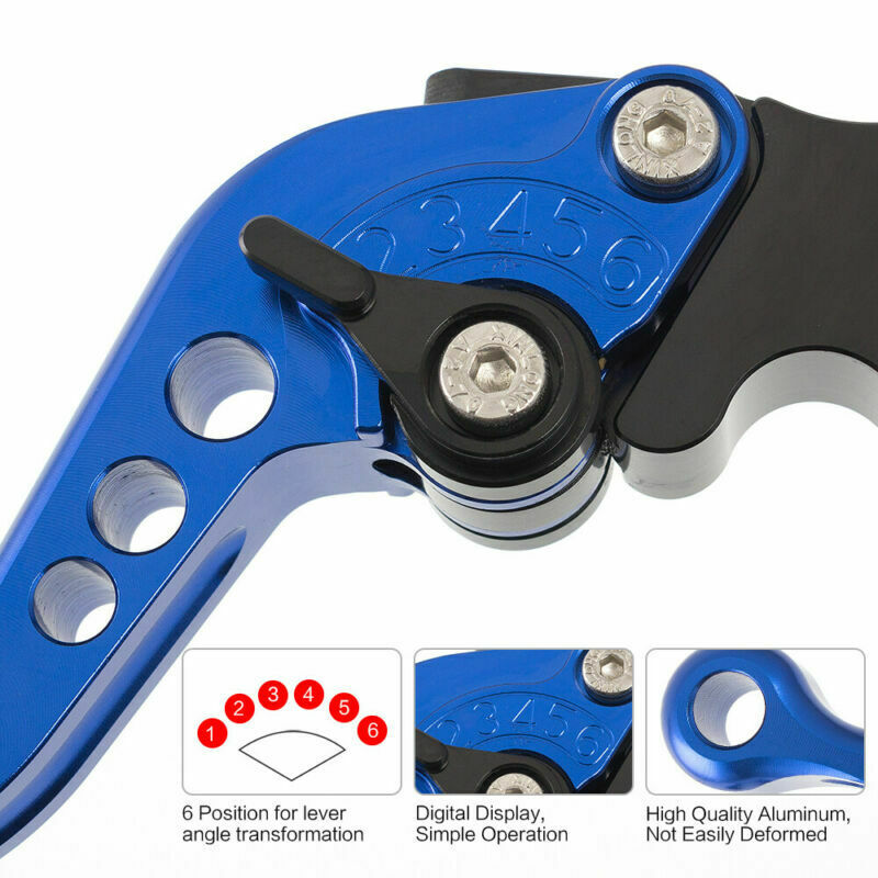 For Yamaha Warrior YFM350 YFM700 Raptor 700R Brake Clutch Levers R33/YBR Blue US