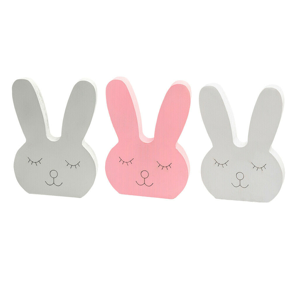 3pcs Nordic Style Cute Rabbit Shaped Ornament Non-fading Kids Room Decor