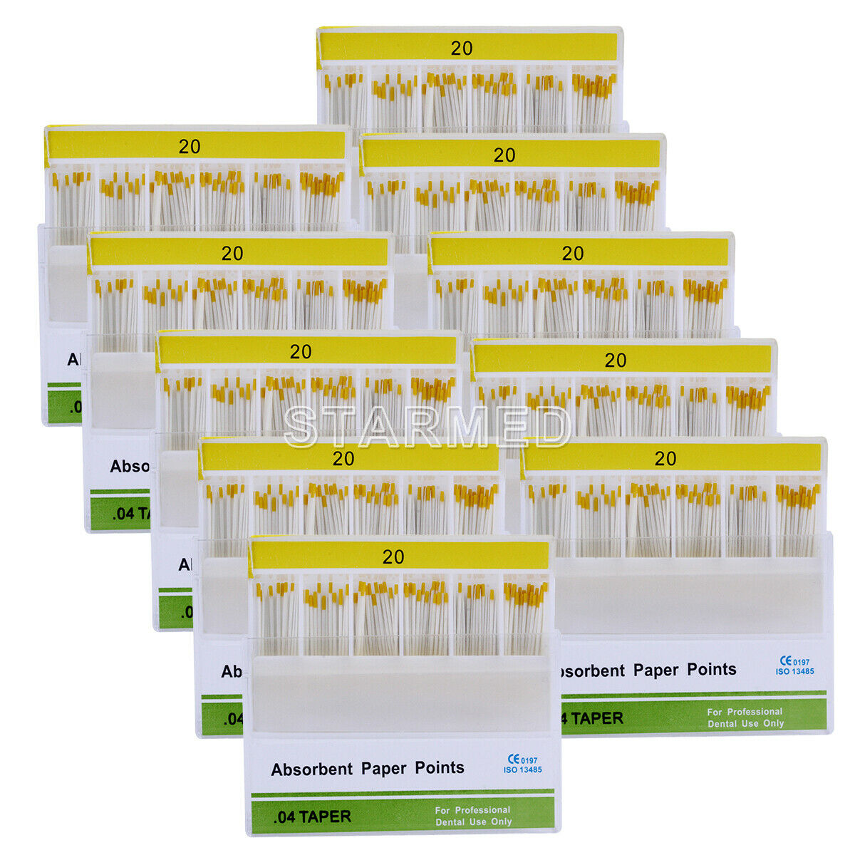 10X Dental Absorbent Paper Points Taper 0.04 #20 Root Endodontics Cleaning