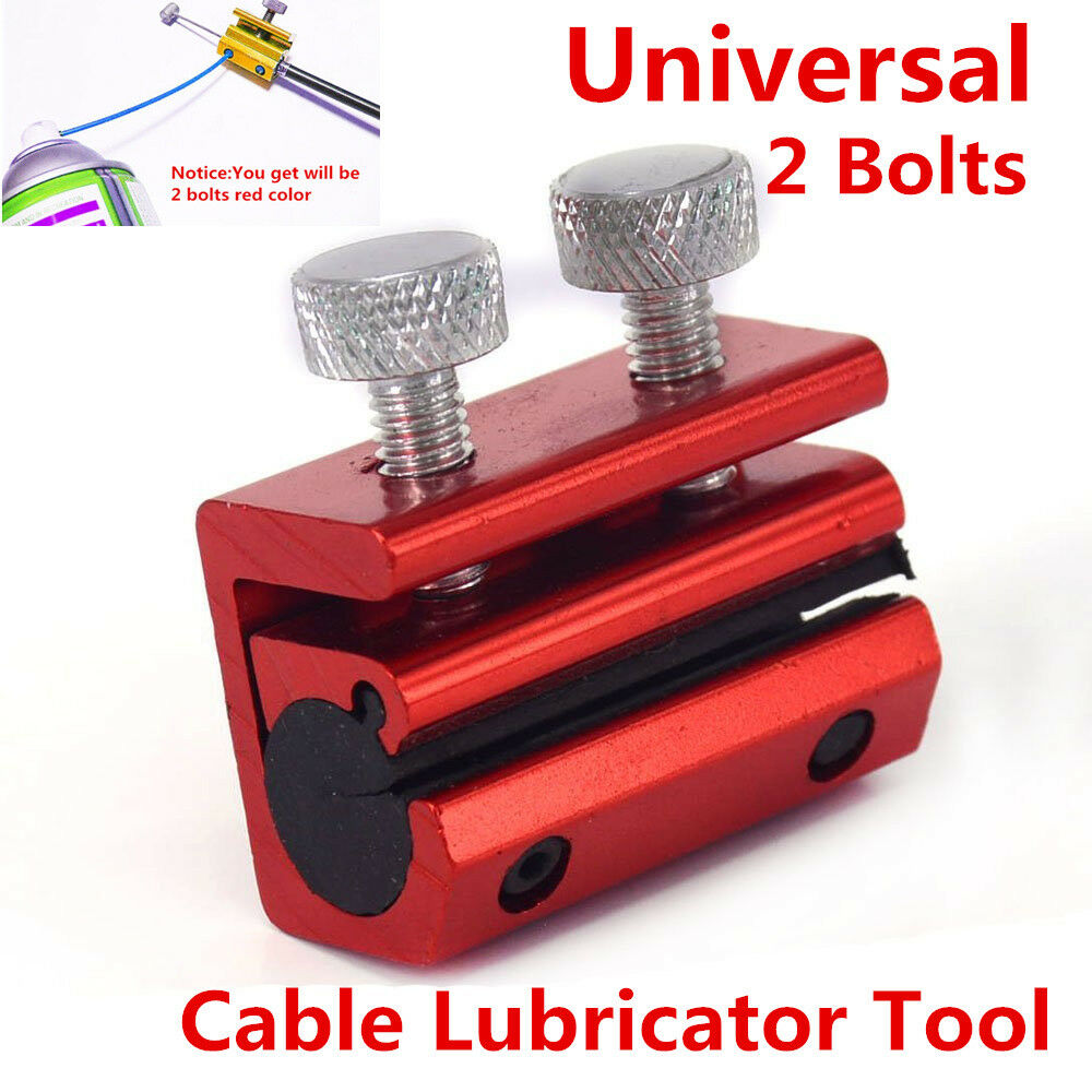 Universal Motorcycle Cable Lubricator Tool Brake Clutch Luber Oiler 2 Bolts -Red