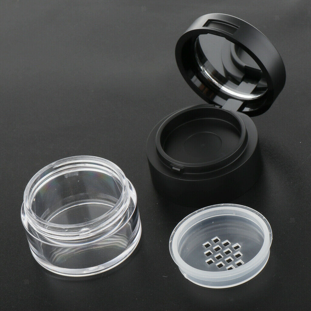 Mini DIY Loose Mineral Powder Case Round Plastic Cosmetic Blusher Jar Box
