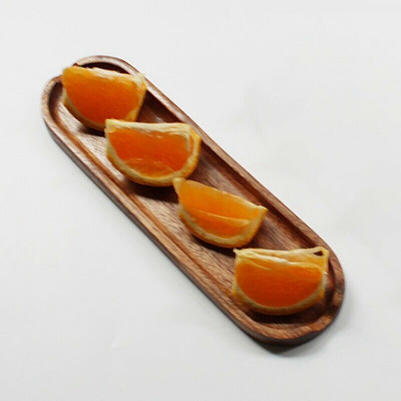 Teak Rectangular Wooden Plate Small Leaf Acacia Fruit Plate Snack Plate WoodS6Z2