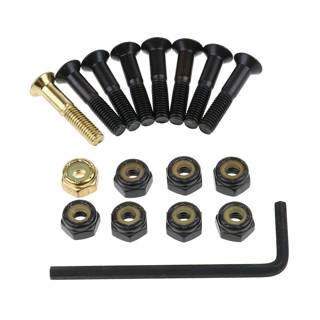 8pcs Replacement Skateboard Truck Hardware Set Screws Bolts Wrench