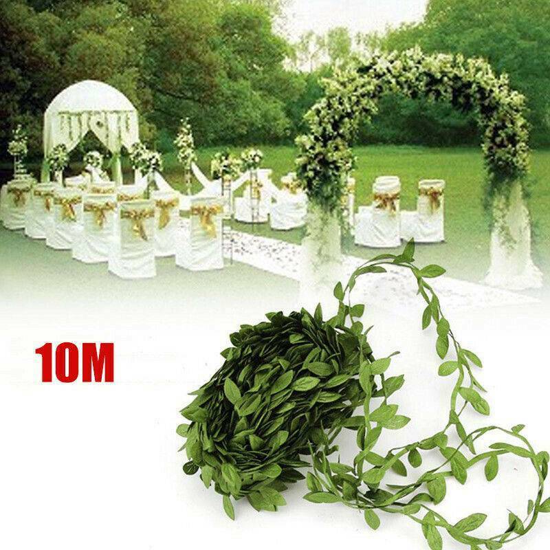 10M DIY Craft Artificial Leaf Vine Garland Plant Wreath Foliage Green DIY Decor~