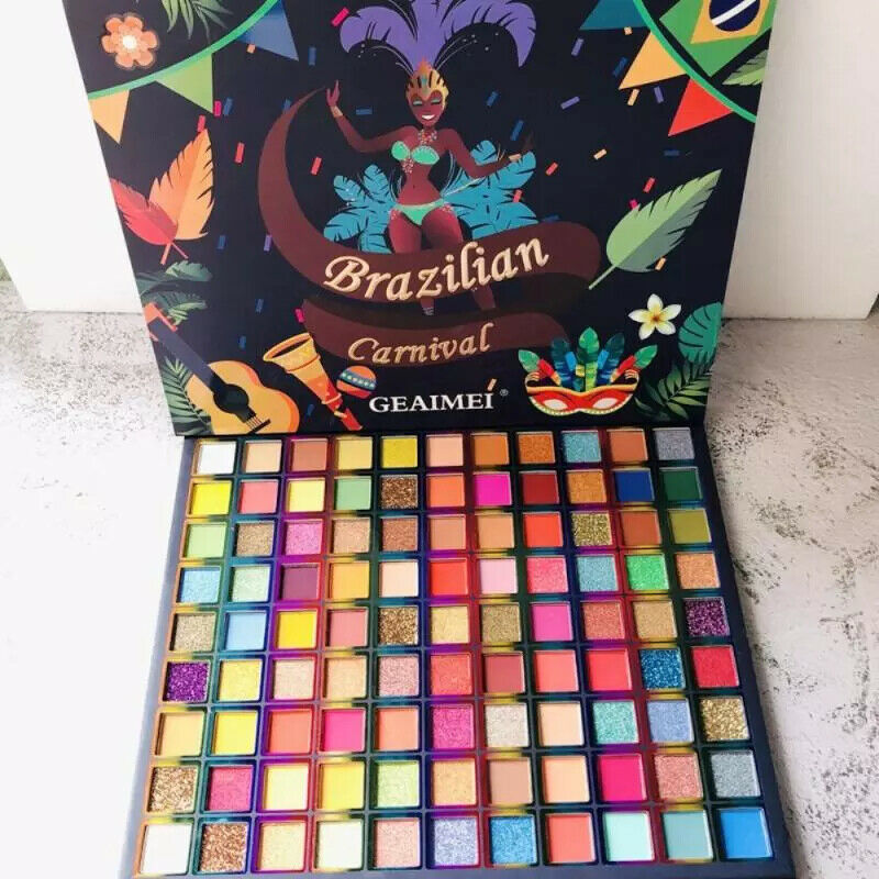 99 Carnival Colors Eye Shadow Makeup Palette Glitter Shimmer Silky Eye Gift kids