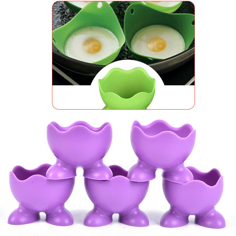 5PCS New Silicone Egg Cup Holders Colored Soft Creative Serving Cups For KitBDA