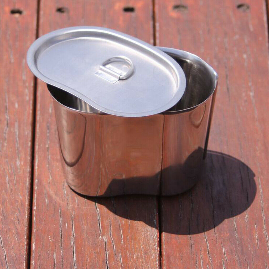 Camping Mug with Folding Handle, Portable Steel Travel Mug