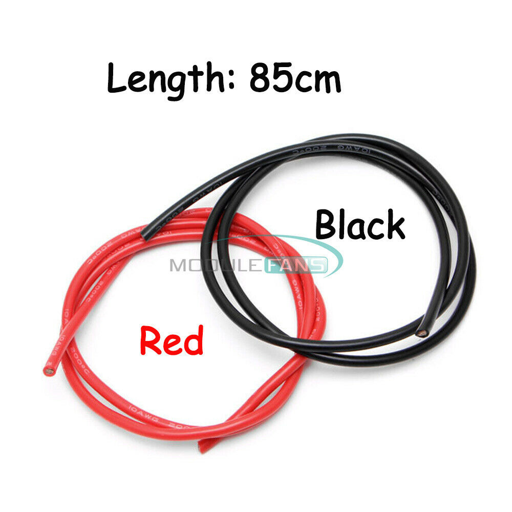 85CM Black + 85CM Red AWG Gauge Wire Flexible Copper Stranded Cables For RC