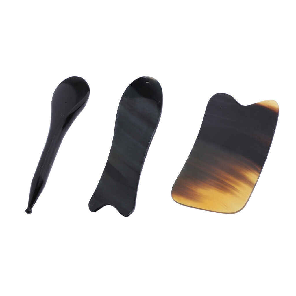 3 Pcs Natural GuaSha Board Scraping Massage Tool for Beauty SPA Acupuncture