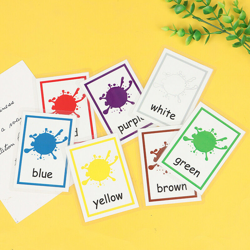 12Pcs Kids English Learning Word Cards Color Flash Card Children Color CogniFCA