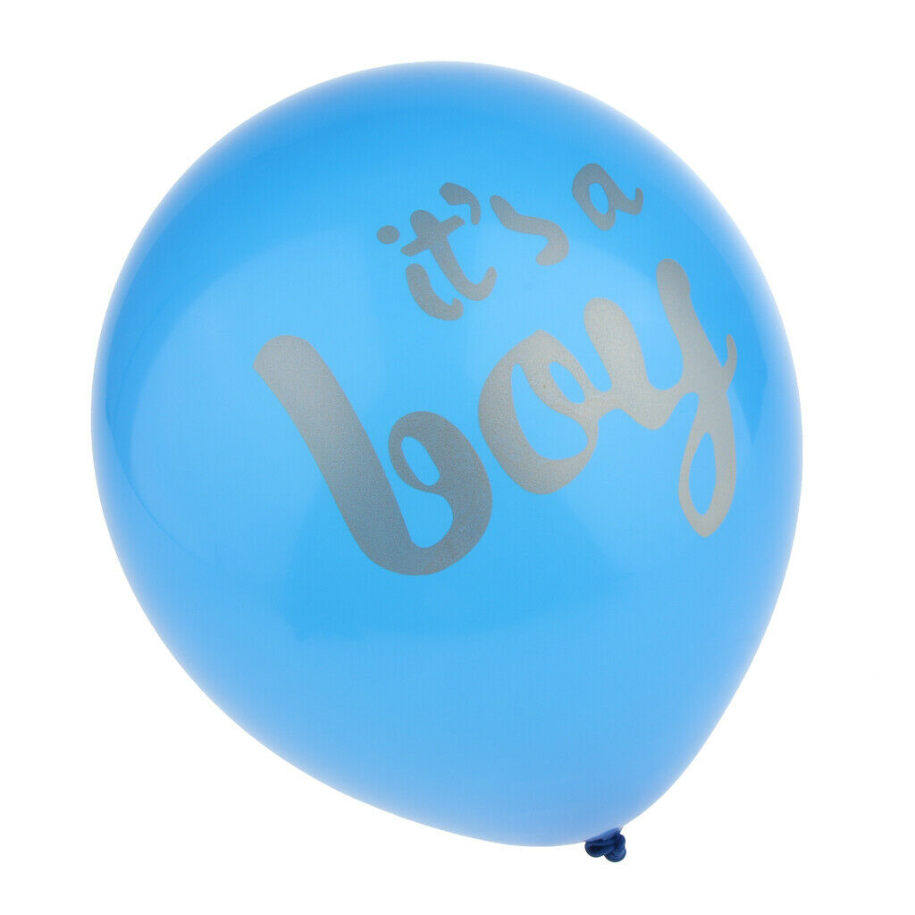 10x Blue It Is A Boy Baby Shower Balloons Gender Reveal Party Decoration