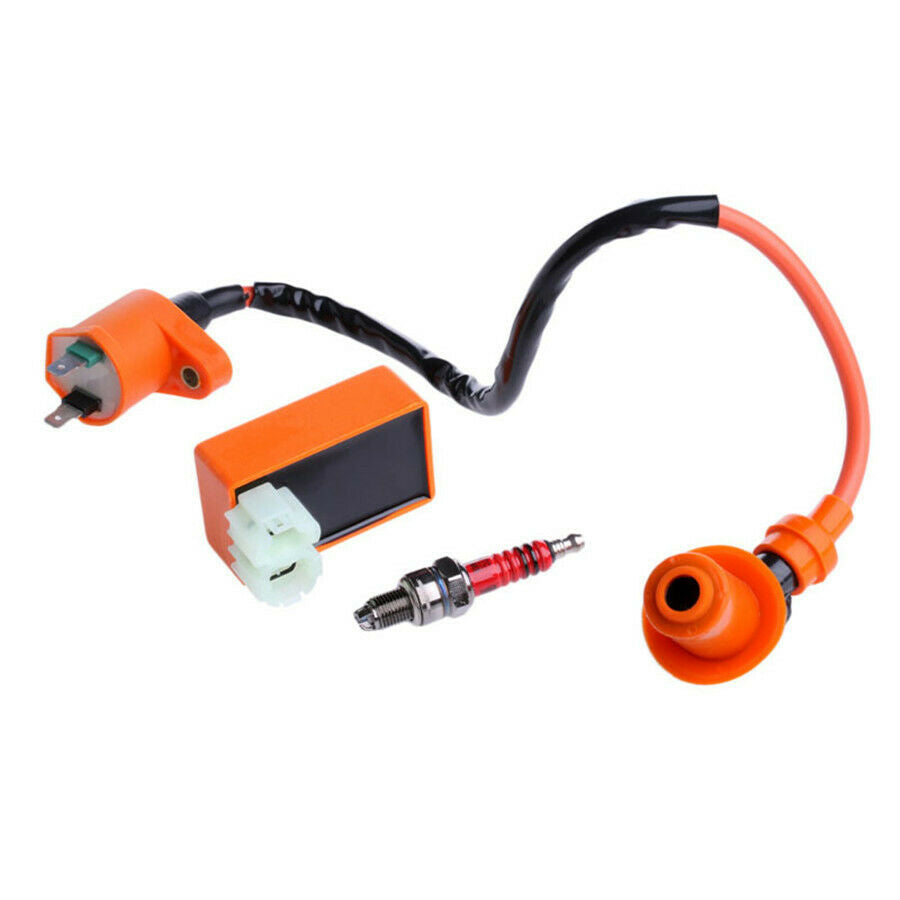 Racing 6 Pin CDI+Ignition Coil+Spark Plug for GY6 50cc 125cc 150cc Moped Scooter