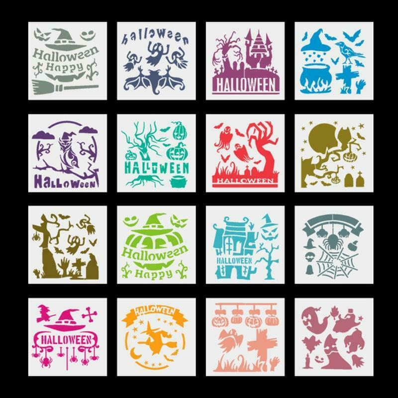 16Pcs Halloween Graffiti Tools for Wood Canvas Metal Furniture Wall Home Decors