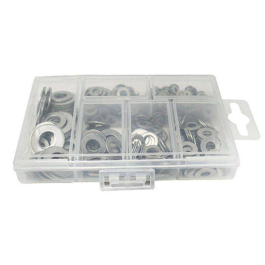 660 Pcs 304 Stainless Steel Washer Gasket Flat Ring Seal Kit M3 M4 M5 M6 M8 M10