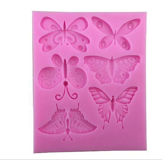 New 6 butterfly liquid silicone mold Decorating Baking Tools Mould Accessories