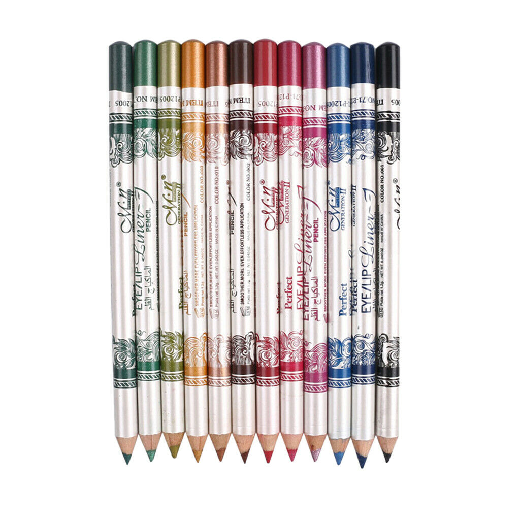 12 Pieces Eyeliner Pencils Eye Shadow Eyebrows Comestic Tool Lip Liner Make Up