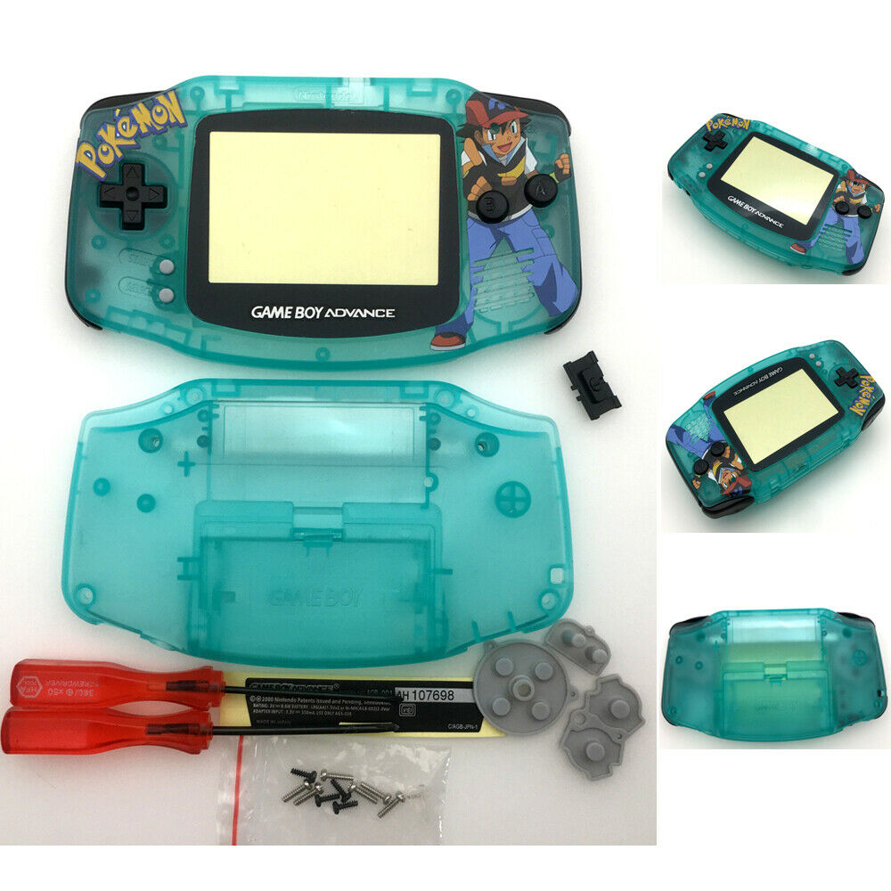 Night Light Clear Green Pokemen GBA Shell Housing Case cover For GameBoy Advance