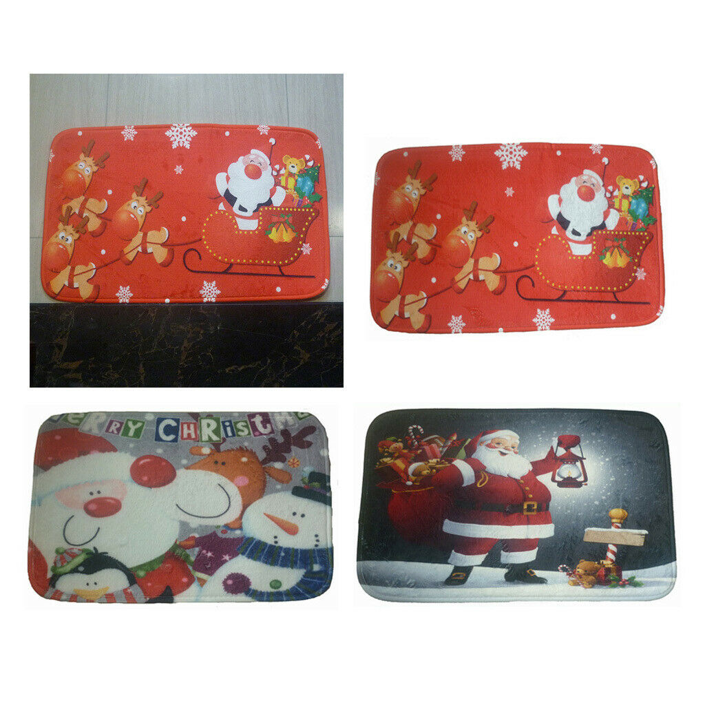 Christmas Door Mat Entrance Doormats Kitchen Area Floor Rug Bedside Mat Red