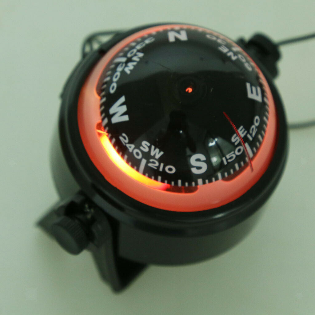 1x Black Electronic LED Marine Digital Navigation Compass for Auto Boat