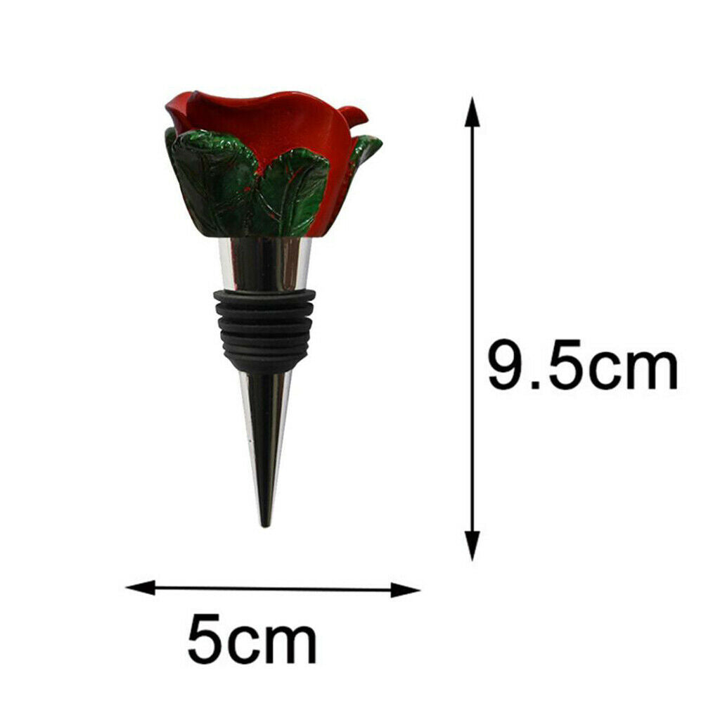 Flower Shaped Wine Bottle Stopper Sealer Cover   Bar Tool Red