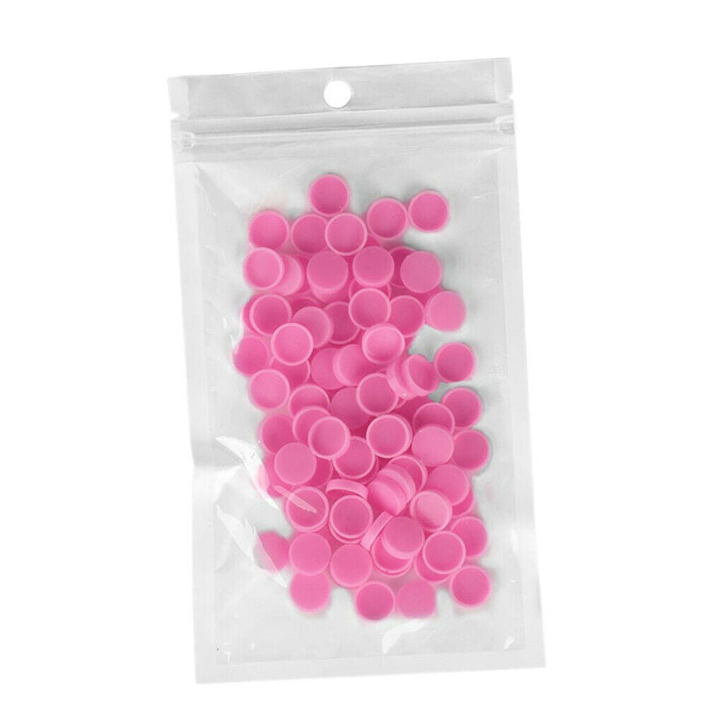 100x Disposable Glue Remover Delay Holder Permanent Makeup Ink Cups Caps 1cm