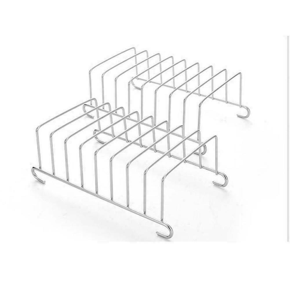 Plated 6 Slots Toast Bread Loaf Slice Serving Rack Holder Stand