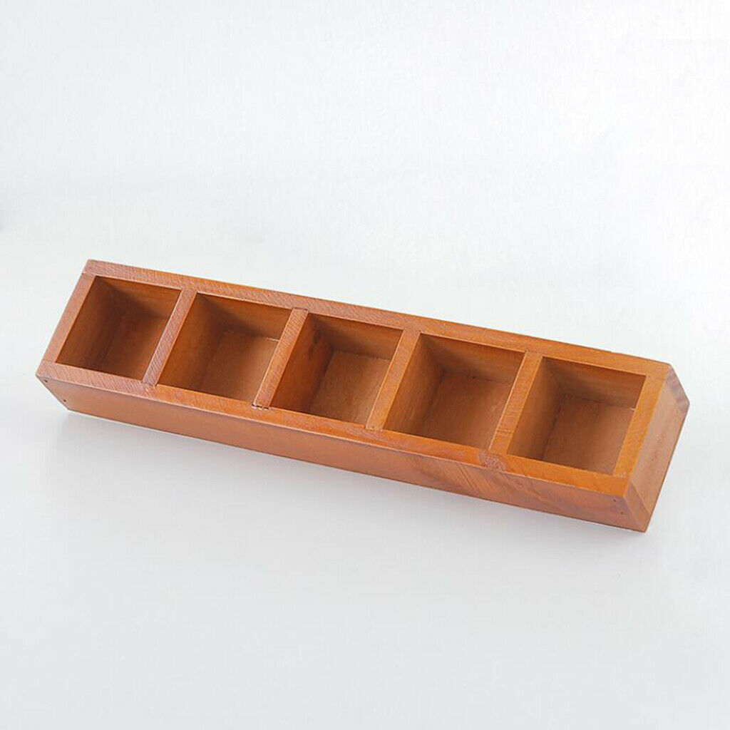 Retro Style Storage Organizer Caddy Tray 5-Compartment Office Supplies