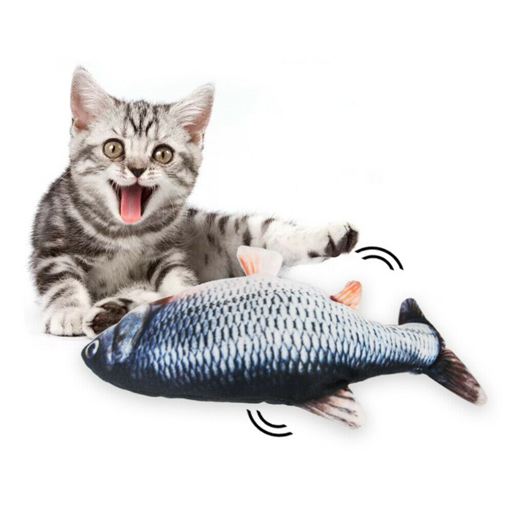 4pcs Pet Cat Electric Moving Fish Toys Cat Chew Kicker For Pet Cat Catfish