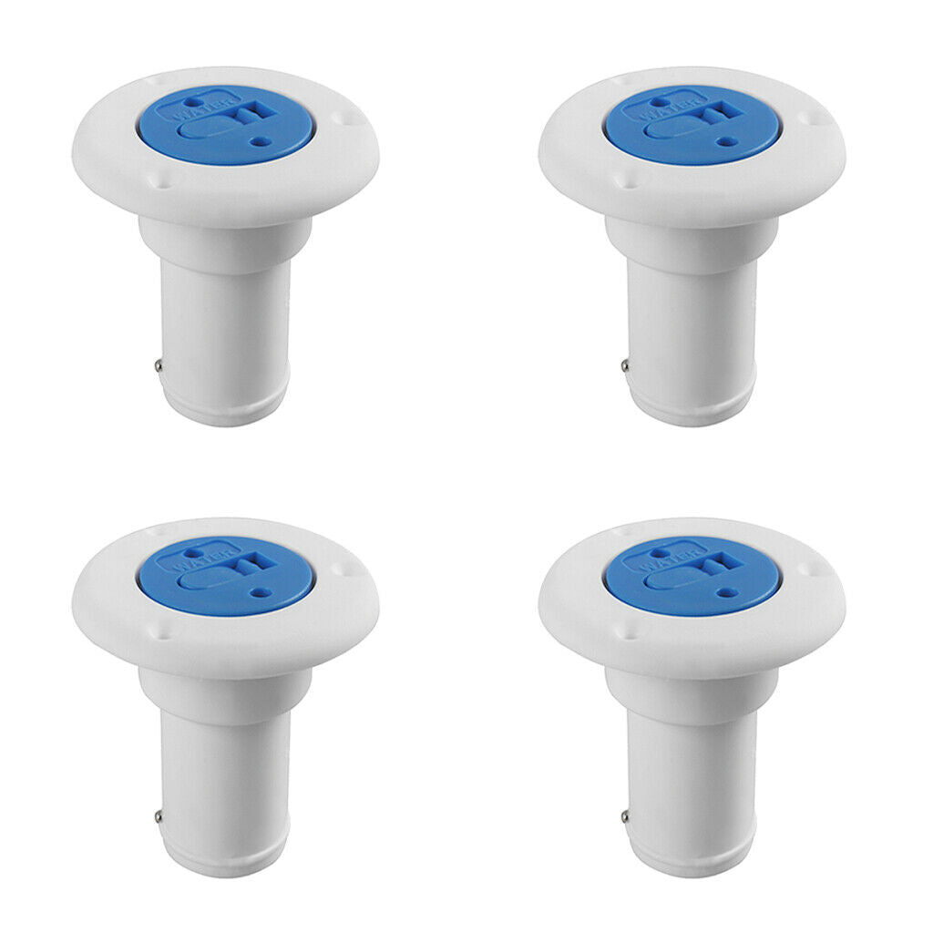 4 Pieces Nylon Boat Yacht Water Deck Filler for 38mm Socket with Blue