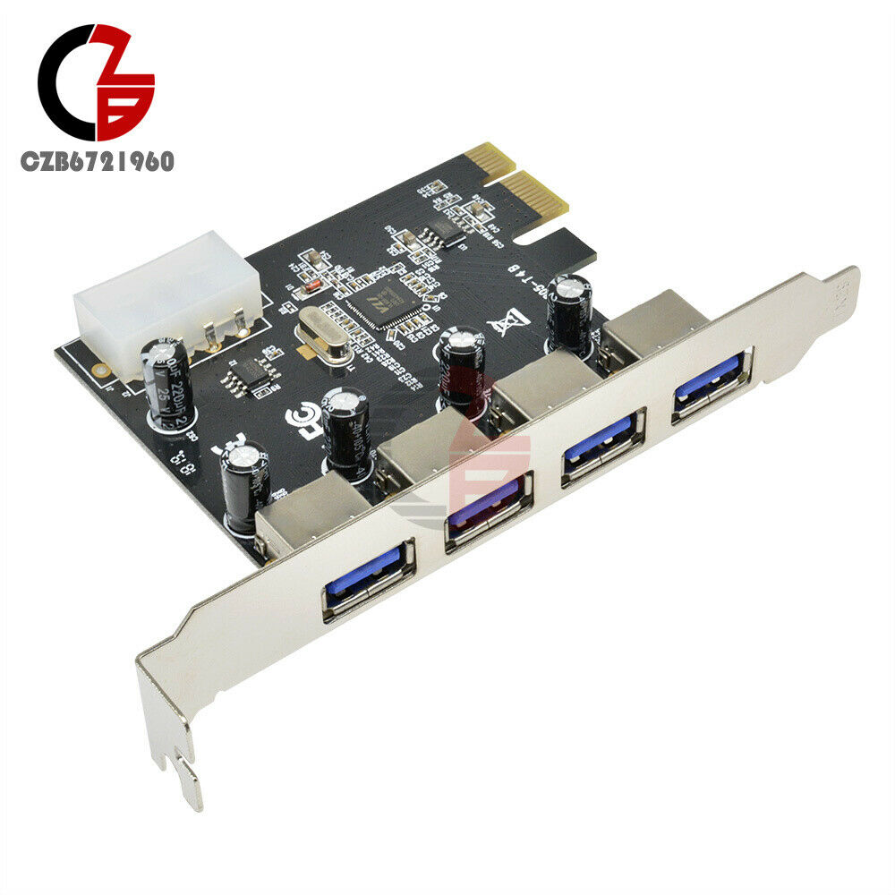 4 Port 5 Gbps Speed PCI-E to USB 3.0 HUB PCI Express Expansion Card Adapter